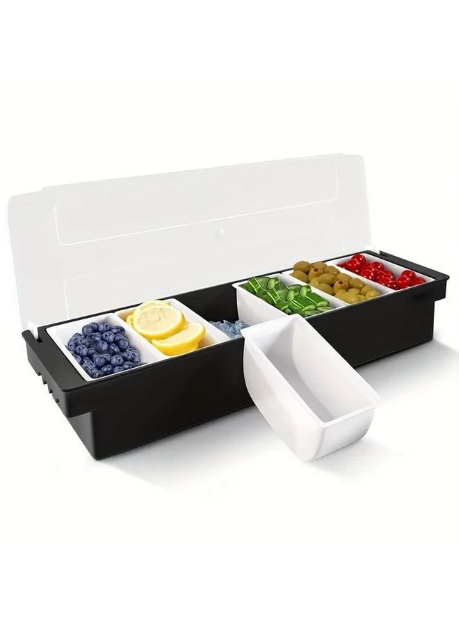 6 قطع صينية تقديم بلاستيكية متينة مع أغطية لخدمة الطعام والمجموعات الكبيرة - Image 5